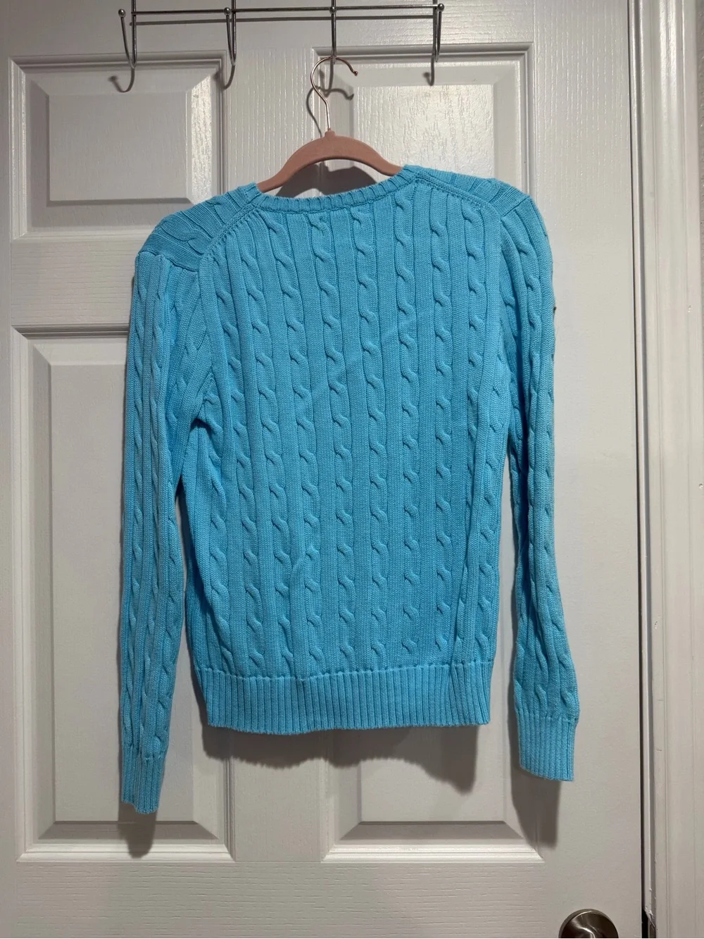 Polo by Ralph Lauren Women's Cable Crewneck Sweater - Aqua Blue